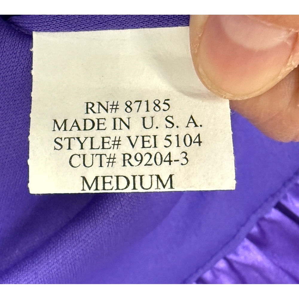 Foxy Purple Satin Babydoll Dress Bow Empire Waist Party Y2K Fairy Sz M - Picture 9 of 14